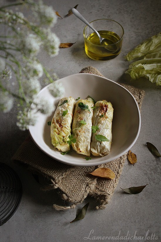 involtini di radicchio con ricotta e verdure