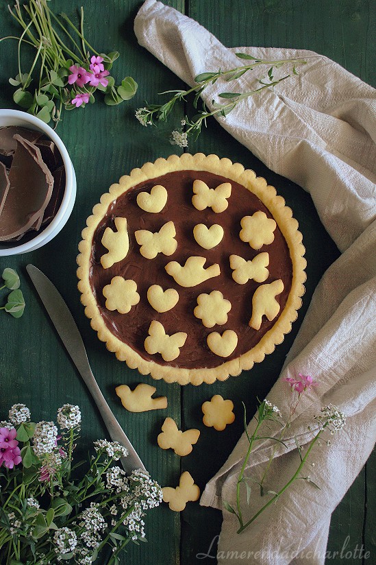 crostata con cioccolato al latte