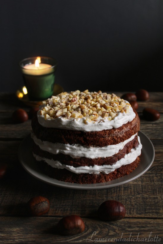 torta di castagne con crema alla ricotta